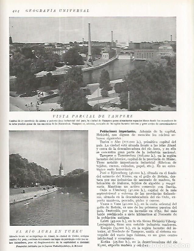 Postales: LAMINA 3261: FINLANDIA. Vista de Tampere. Rio Aura en Turku - Ramon Otero Pedrayo