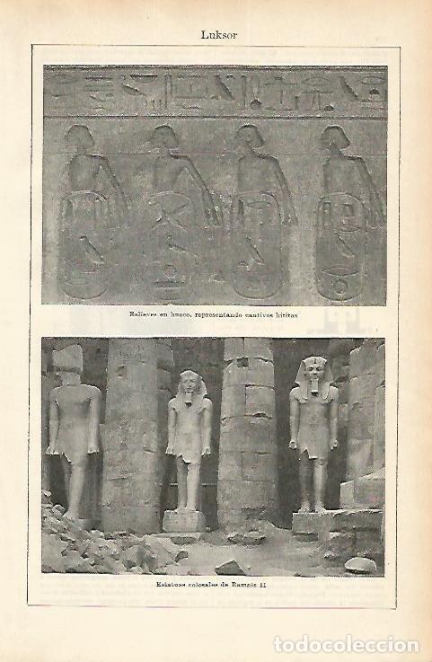 Postkarten: LAMINA ESPASA 1789: Relieves y estatuas de Luxor Egipto - Varios Autores