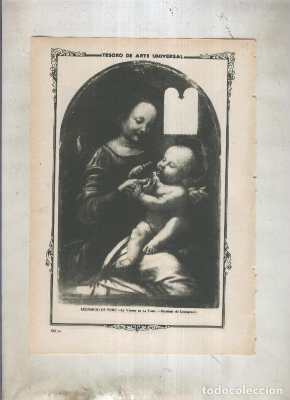 Cartes Postales: Lamina 075: La Virgen de la Flor de Leonardo da Vinci - Varios