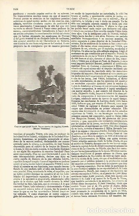 Postales: LAMINA ESPASA 6065: Casa natal de Verdi cuadro de Formis - Varios Autores