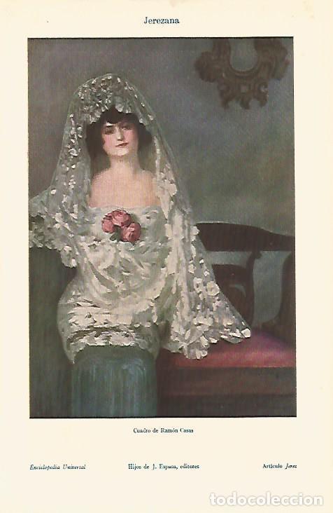 Postales: LAMINA ESPASA 6205: Jerezana cuadro de Ramon Casas - Varios Autores