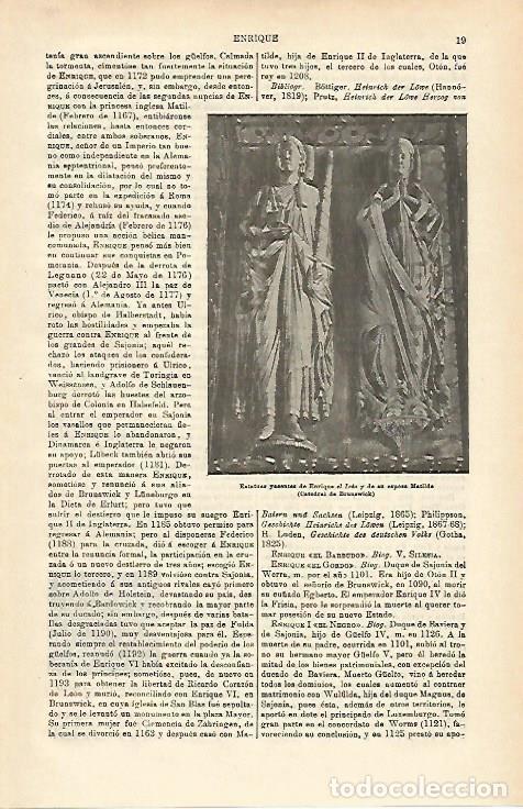 Cartes Postales: LAMINA ESPASA 16044: Estatuas de Enrique el Leon y Matilde en la Catedral de Brunswick - Varios