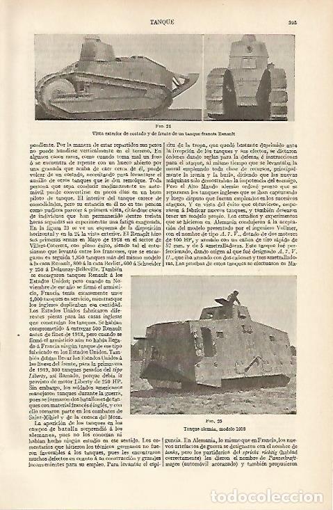 Postales: LAMINA ESPASA 6455: Tanque frances Renault - Varios Autores