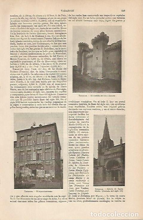 Postales: LAMINA ESPASA 6492: Vistas de Tarascon Francia - Varios Autores
