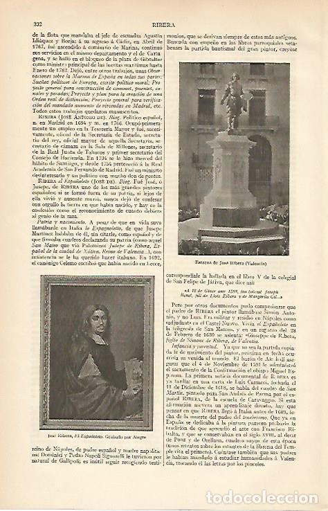 Postais: LAMINA ESPASA 6562: Estatua de Jose Ribera en Valencia - Varios Autores