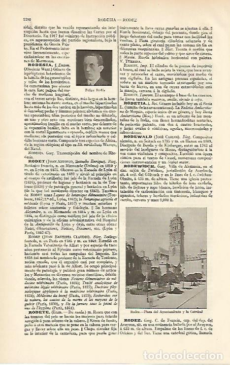 Postales: LAMINA ESPASA 6717: Plaza del Ayuntamiento en Rodez Francia - Varios Autores