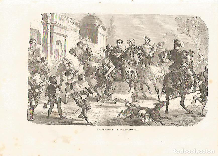 Postales: LAMINA 3294: Carlos V en la corte de Francia - Varios