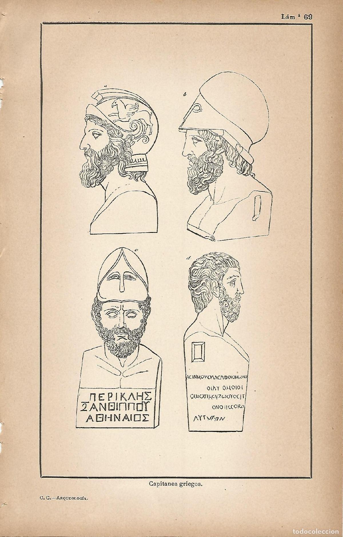 Cartoline: Lamina 069: Capitanes griegos - C&eacute;sar Cant&uacute;