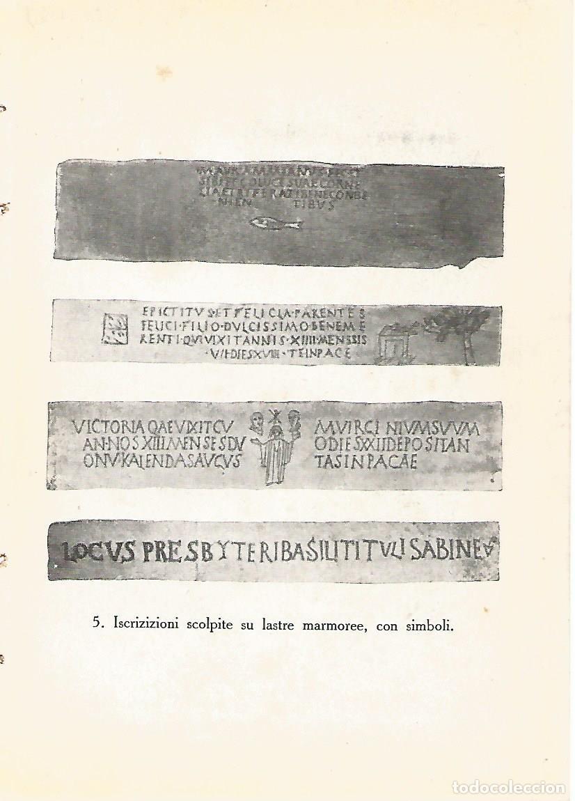 Postcards: Lamina 441: CATACUMBAS DE ROMA. Inscripciones sobre marmol con simbolos - P. Sisto Scaglia