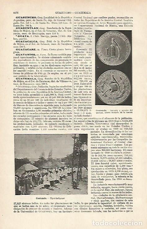 Cartes Postales: LAMINA ESPASA 16194: Vistas de Guatemala - Varios