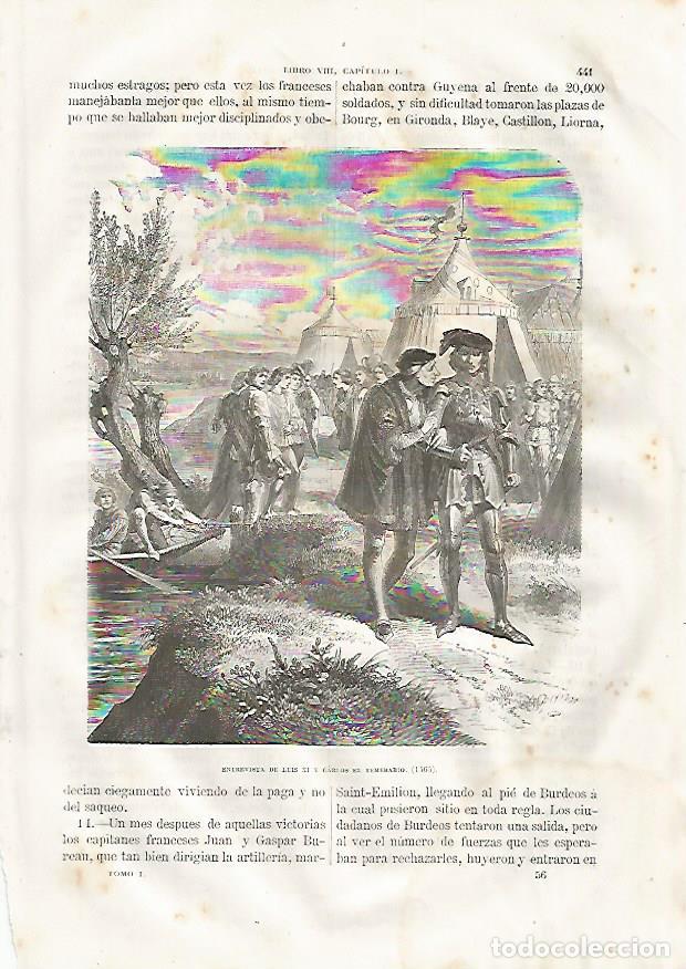 Postales: LAMINA 3506: Luis XI y Carlos el Temerario. 1465 - Varios