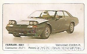 Postales: CROMO 252 ALBUM COCHES MOTOR 16: FERRARI - 400 I - Varios