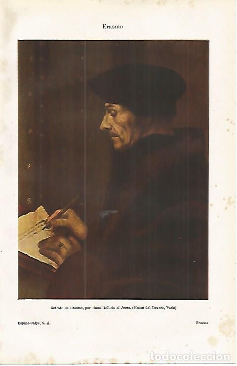 Postcards: LAMINA ESPASA 16556: Retrato de Erasmo por Holbein el Joven - Varios