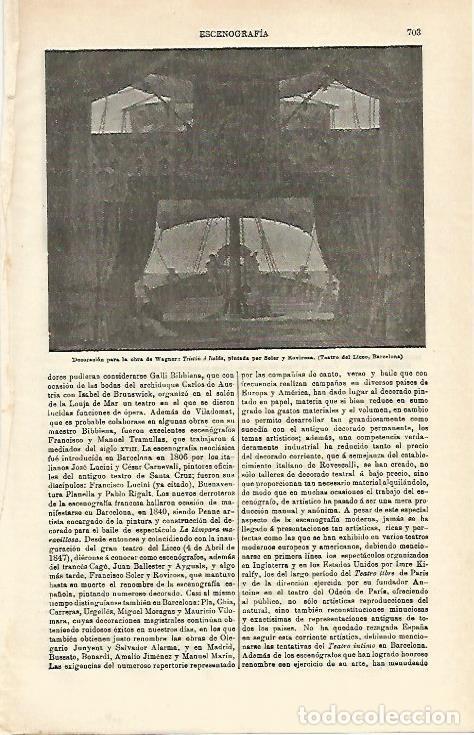 Postales: LAMINA ESPASA 16571: Decoracion para la obra de Wagner Tristan e Isolda en el Liceo de Barcelona - V