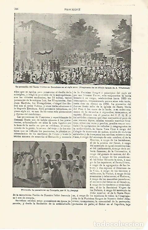 Cartes Postales: LAMINA ESPASA 16814: Procesion del Santo Viatico en Barcelona en el siglo XVIII - Varios