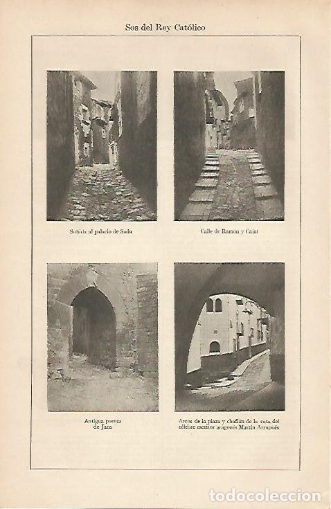 Postais: LAMINA ESPASA 7330: Vistas de Sos del Rey Catolico Zaragoza - Varios