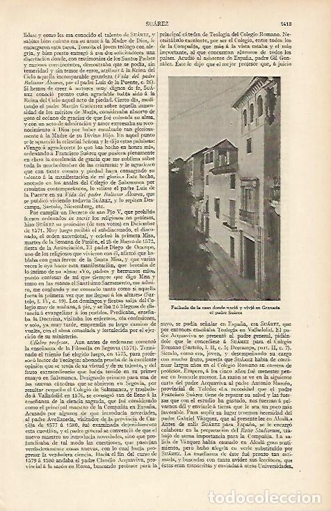 Postkarten: LAMINA ESPASA 7376: Casa en Granada donde vivio el padre Suarez - Varios