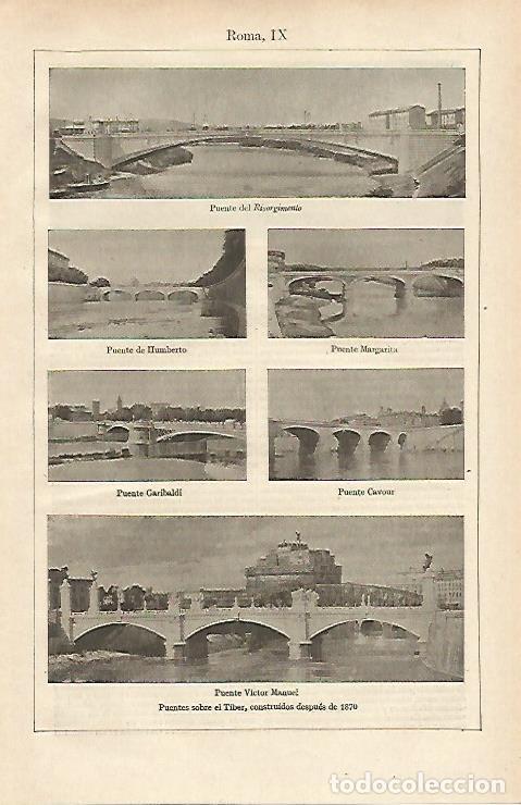 Postkarten: LAMINA ESPASA 16881: Puentes sobre el Tiber en Roma - Varios
