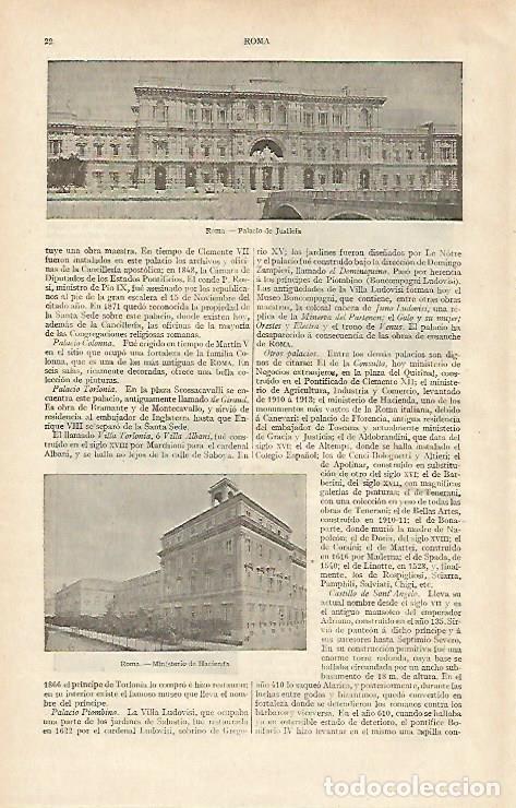 Postkarten: LAMINA ESPASA 16865: Palacio de Justicia y Ministerio de Hacienda en Roma - Varios
