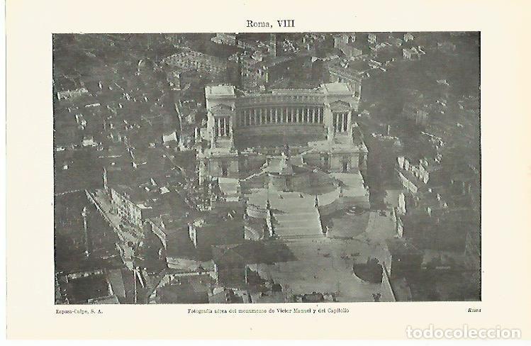 Postales: LAMINA ESPASA 16887: Fotografia aerea del monumento a Victor Manuel en Roma - Varios