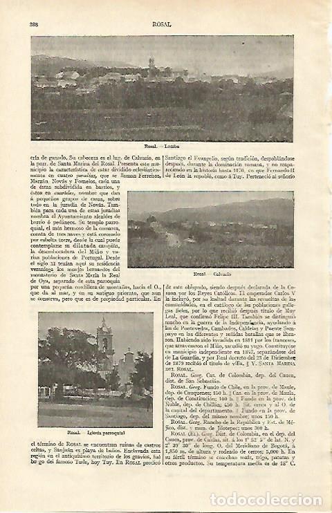 Postais: LAMINA ESPASA 16941: Lomba calvario e iglesia de Rosal Pontevedra - Varios