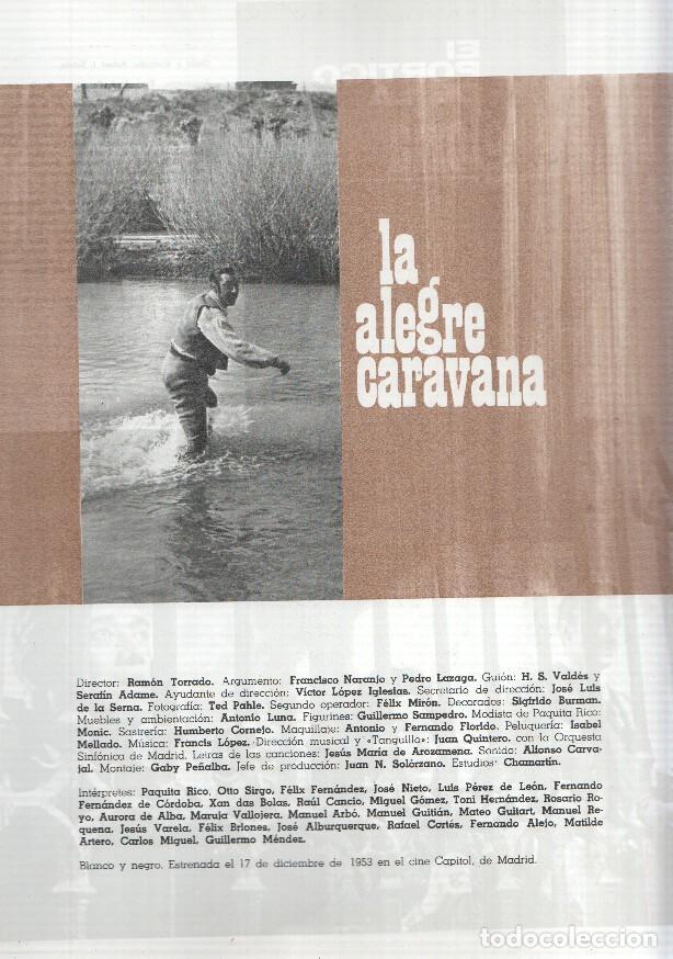 Cartes Postales: Ficha cine Suevia Films: La alegre caravana y El portico de la gloria - varios