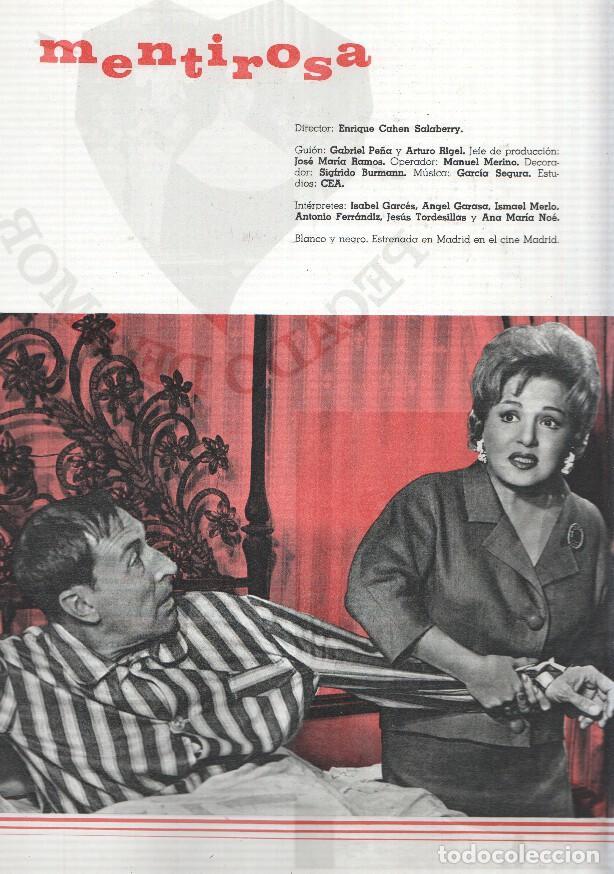 Postales: Ficha cine Suevia Films: Mentirosa y Pecado de amor - varios