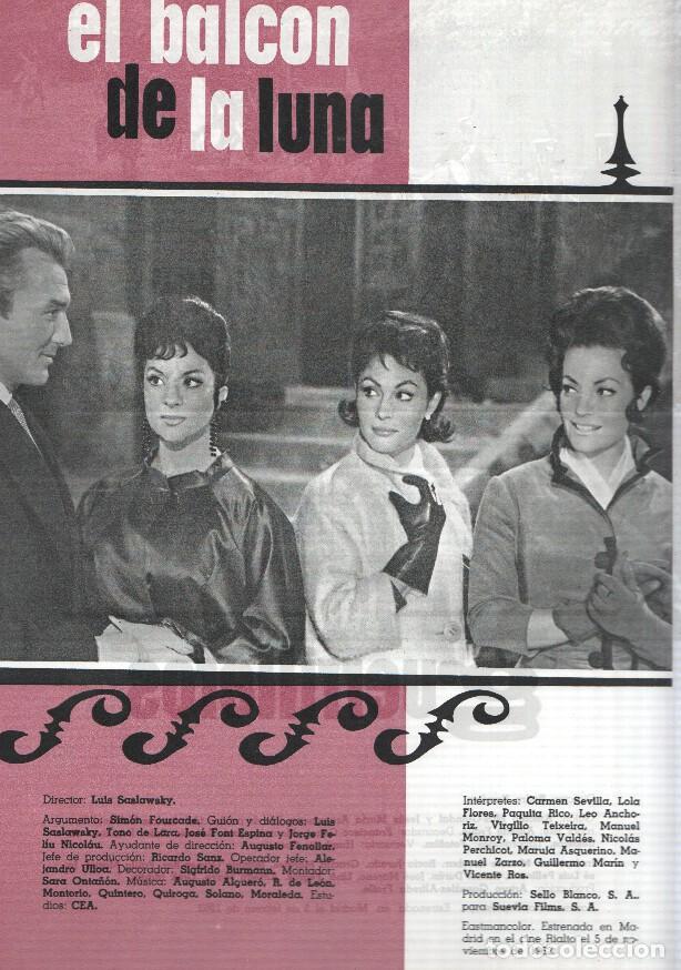 Cartes Postales: Ficha cine Suevia Films: El balcon de la luna y Los guerrilleros - varios