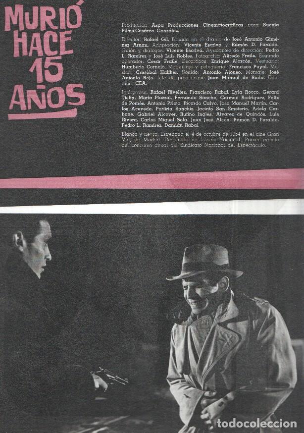 Cartes Postales: Ficha cine Suevia Films: Murio hace quince a&ntilde;os y La hermana alegria - varios