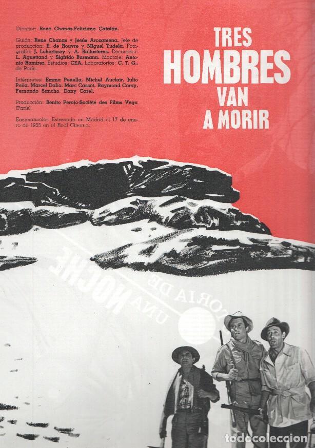 Cartes Postales: Ficha cine Suevia Films: Tres hombres van a morir y Historia de una noche - varios