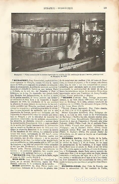 Postkarten: LAMINA ESPASA 8230: Vista nocturna de Budapest Hungria - Varios