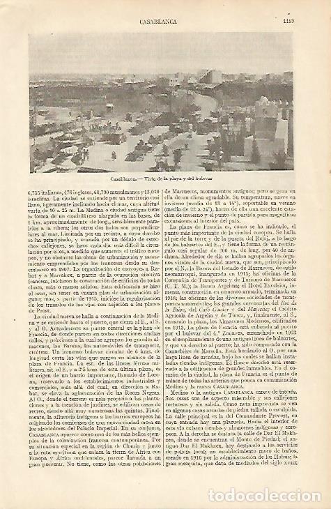 Cartoline: LAMINA ESPASA 8267: Playa y bulevar de Casablanca Marruecos - Varios