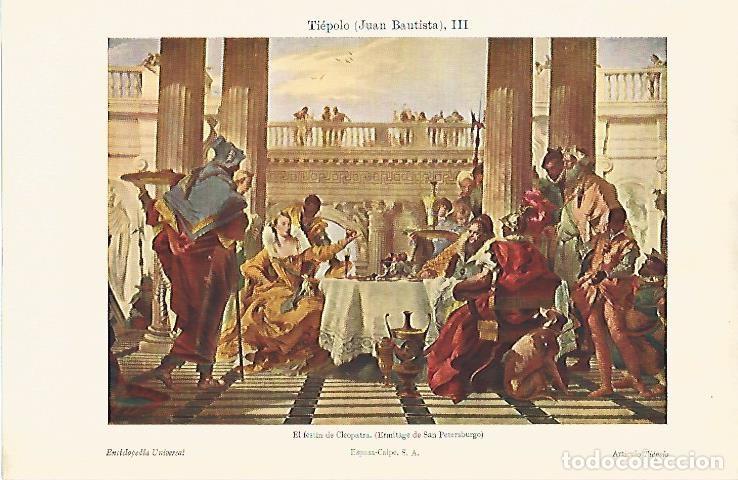 Postales: LAMINA ESPASA 8413: El festin de Cleopatra de Tiepolo - Varios