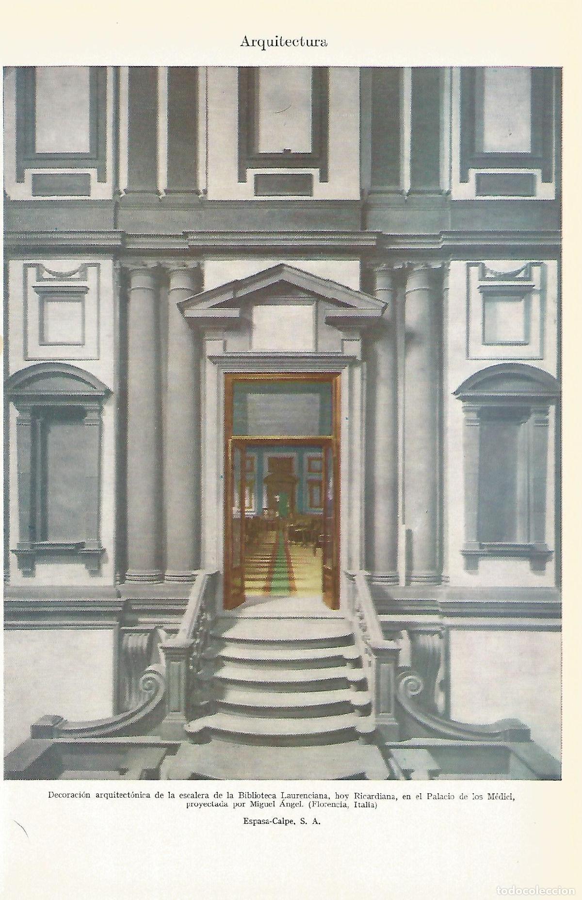 Postais: Lamina 035: Arquitectura. Biblioteca Laurenciana. Florencia - Varios