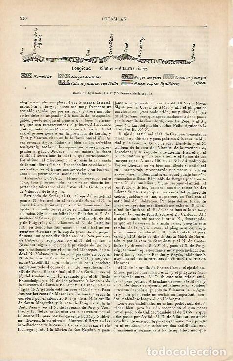 Postais: LAMINA ESPASA 17255: Corte de las minas de Igualada Calaf y Vilanova - Varios