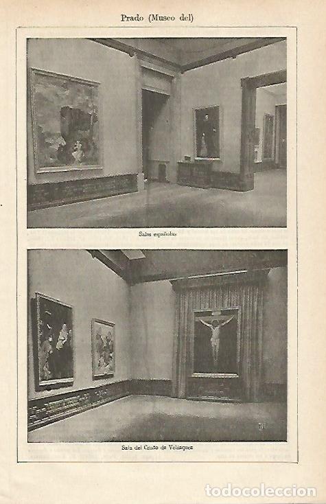 Postales: LAMINA ESPASA 17290: Salas espa&ntilde;olas y Sala del Cristo de Velazquez del Museo del Prado - Varios