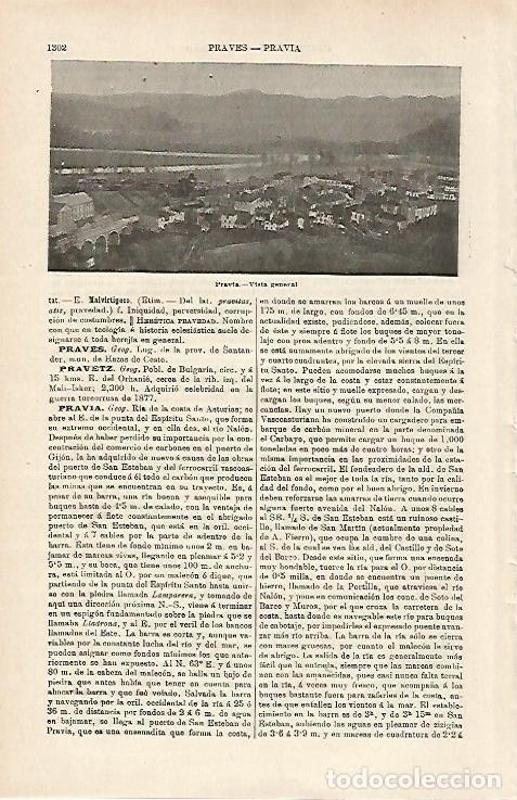 Postkarten: LAMINA ESPASA 17312: Vista de Pravia Asturias - Varios