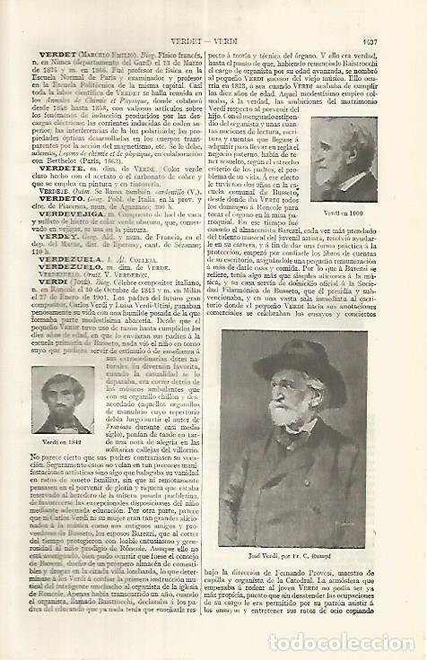 Postales: LAMINA ESPASA 17551: Ficha de Giusseppe Verdi - Varios