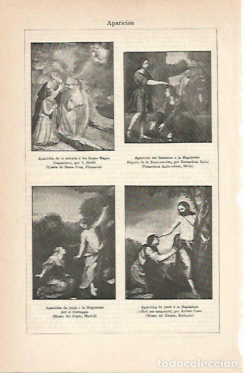 Postales: LAMINA ESPASA 7054: Aparicion por Gaddi Luini Correggio y Alonso Cano - Varios