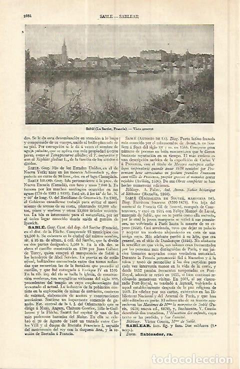 Postales: LAMINA ESPASA 17119: Vista general de Sable Francia - Varios