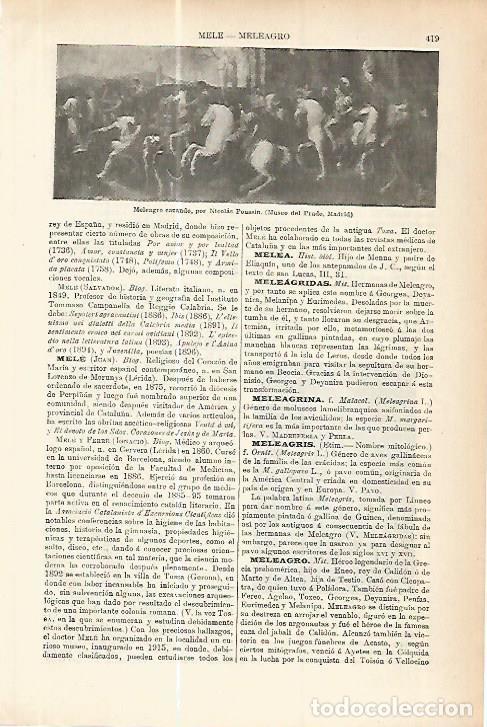 Cartes Postales: LAMINA ESPASA 17748: Meleagro cazando por Poussin - Varios