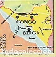 Cartes Postales: CROMO COLECCION UNIVERSAL 2206: MAPA CONGO BELGA. Numero 393 - Varios