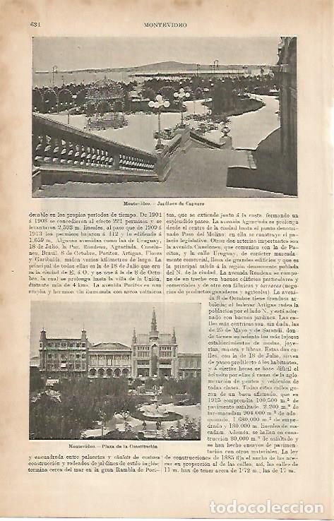 Postkarten: LAMINA ESPASA 8655: Vistas de Montevideo Uruguay - Varios