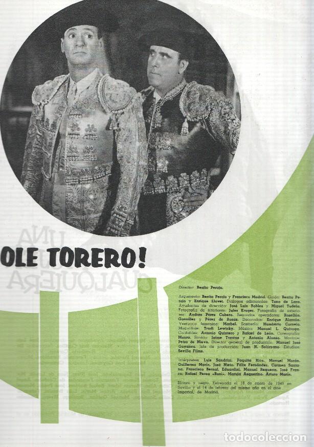 Postkarten: Ficha cine Suevia Films: Ole torero y Una mujer cualquiera - varios