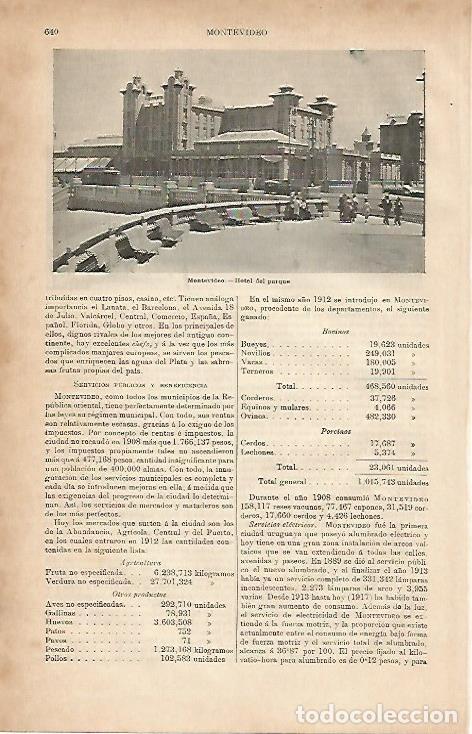 Postkarten: LAMINA ESPASA 8658: Hotel del Parque en Montevideo Uruguay - Varios