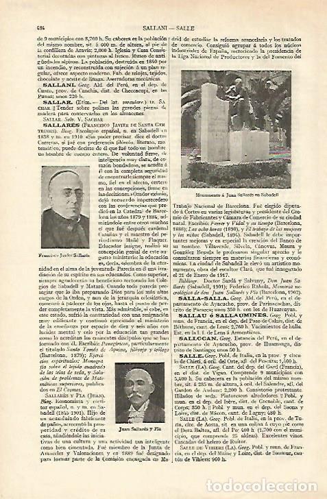 Postcards: LAMINA ESPASA 18234: Monumento a Joan Sallares en Sabadell - Varios