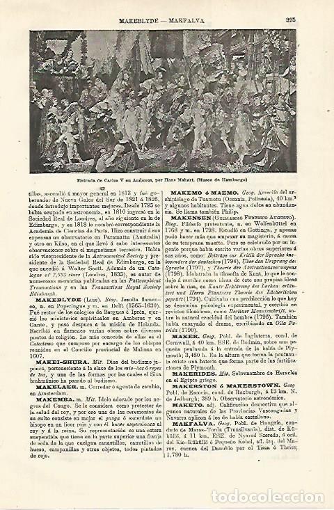 Postais: LAMINA ESPASA 18541: Entrada de Carlos V en Amberes - Varios