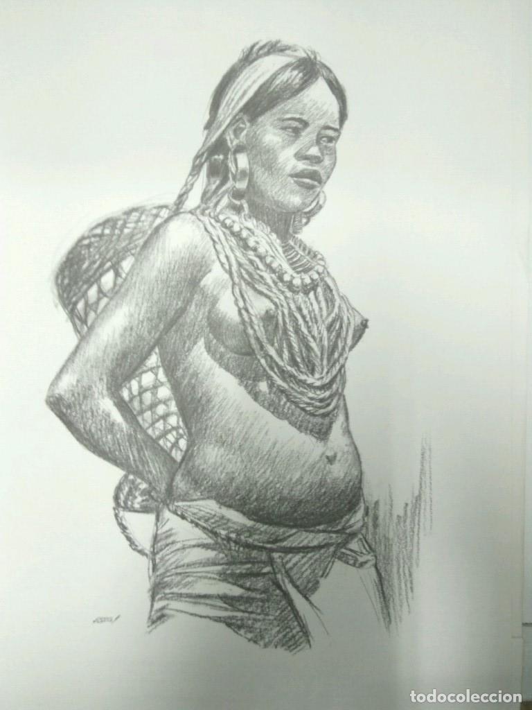 Cartoline: Laminas Carlos Freixas: Tipos exoticos II 01: MUJER TRIBU AFRICANA (Serie Estudios 16) - Carlos Fre