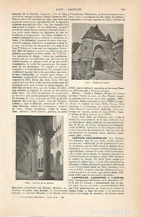 Postkarten: LAMINA ESPASA 9008: Vistas de Laon Francia - Varios