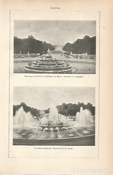 Postais: LAMINA ESPASA 9037: Estanque de Latona en Versalles - Varios
